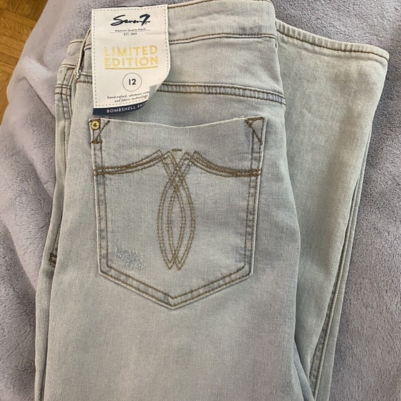 Seven7 5 POINTS -LIGHT BLUE Bombshell Ripped Skinny Jeans, US 12 NWT $89 - Picture 4 of 6